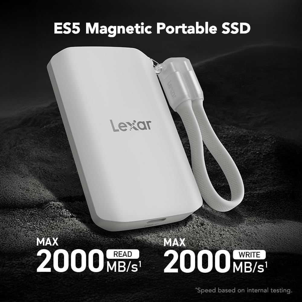 Communicates the high-performance capabilities of the SSD by prominently displaying maximum read and write speeds of 2000 MB/s to appeal to shoppers seeking fast data transfer. Reinforces the core…
