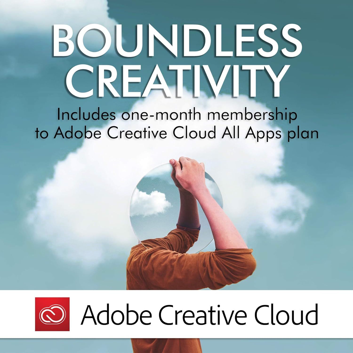 This image promotes the Adobe Creative Cloud brand and its All Apps plan membership offering, using aspirational messaging to position the brand as enabling unlimited creative potential.