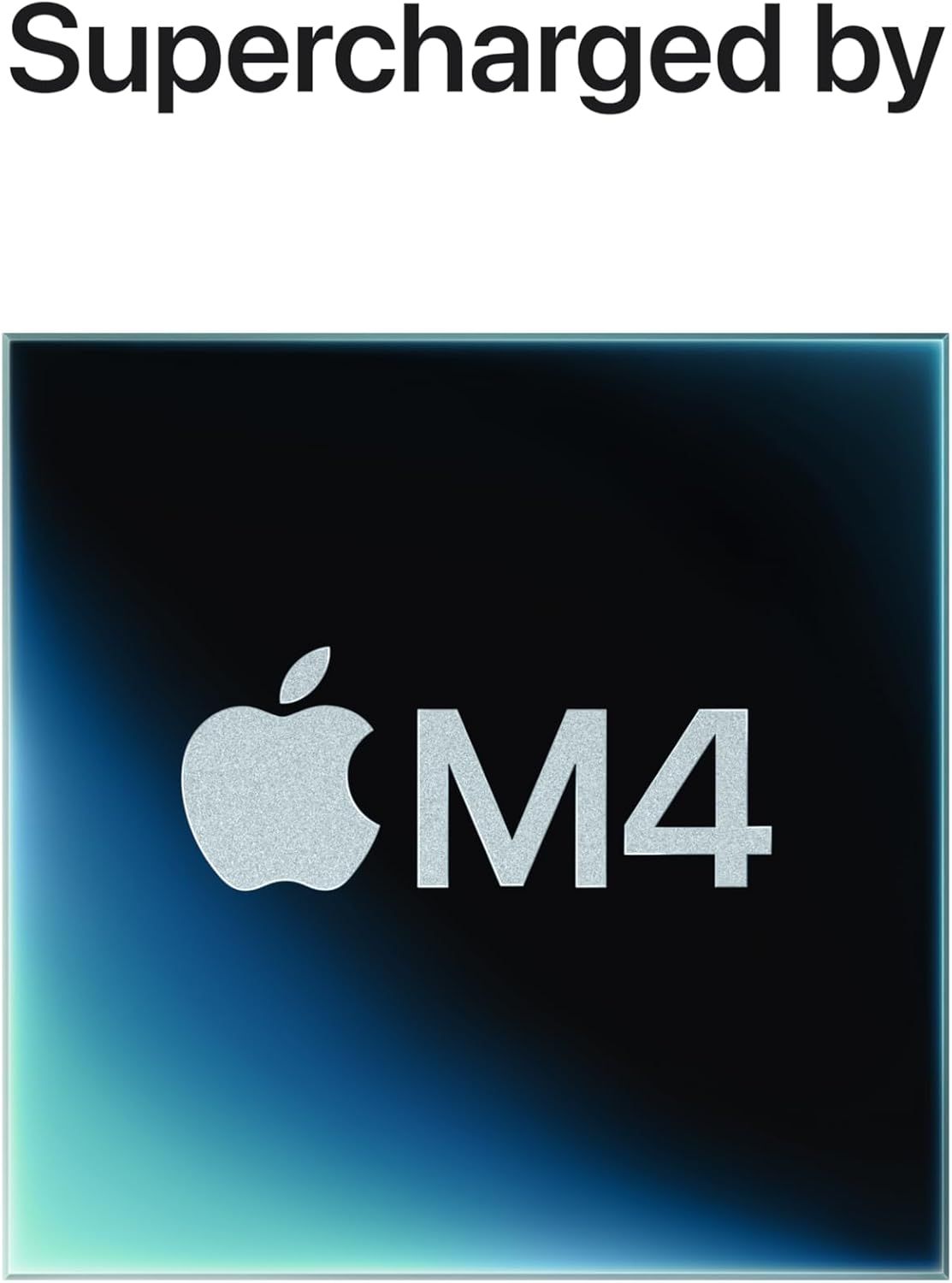 Highlights that the product is powered by Apple's M4 chip, emphasizing superior performance and processing power to reassure shoppers of the device's speed and capability.