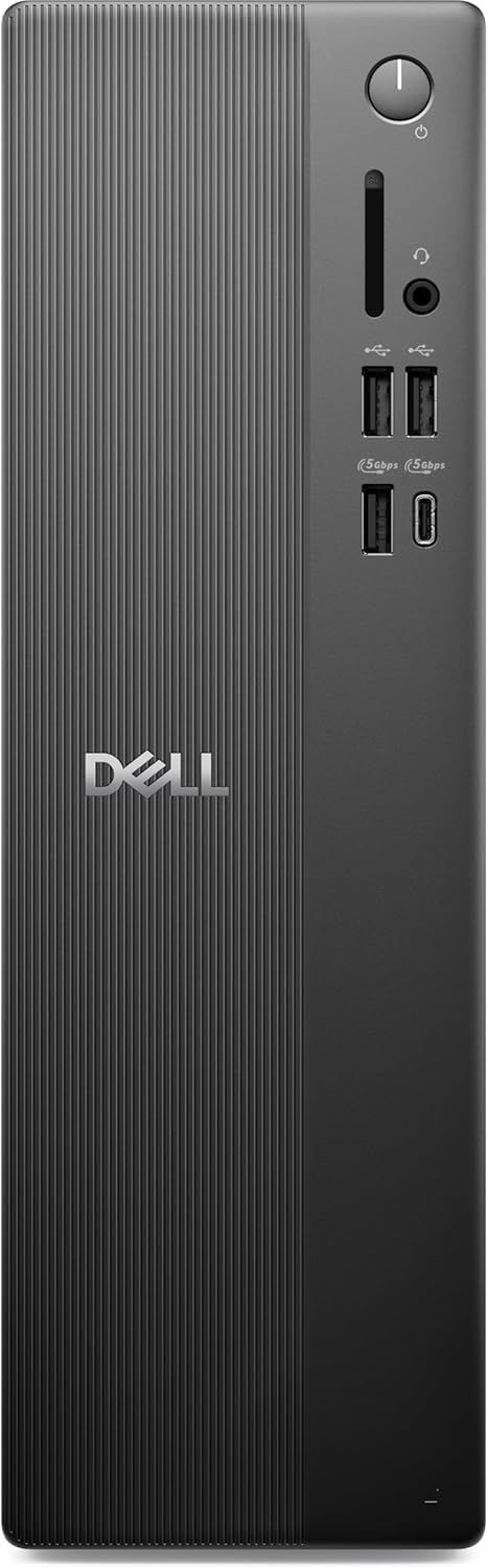 Displays the Dell desktop computer tower in a clean, catalog-style format to show the physical product and its design without distractions.