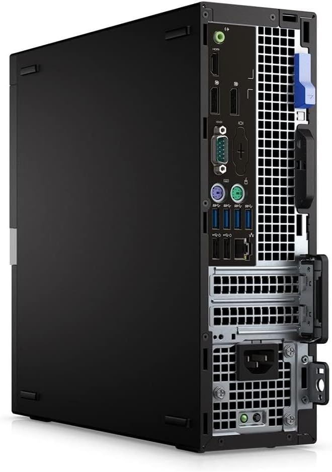 Displays the back panel of the computer tower to show shoppers the available ports, connectivity options, and physical layout of the I/O interfaces.