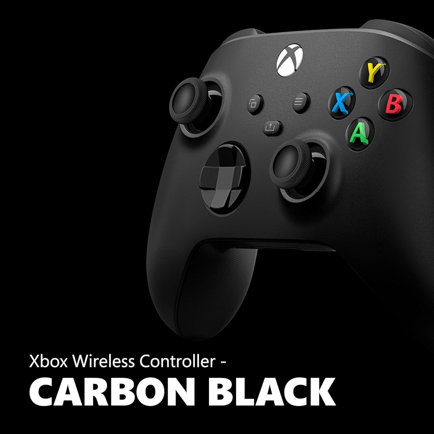 Showcases the Carbon Black color variant of the Xbox Wireless Controller to help shoppers identify and select their preferred product option.