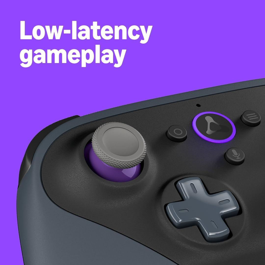 Communicates that the gaming controller offers low-latency performance, reassuring gamers that they will experience responsive, lag-free gameplay.
