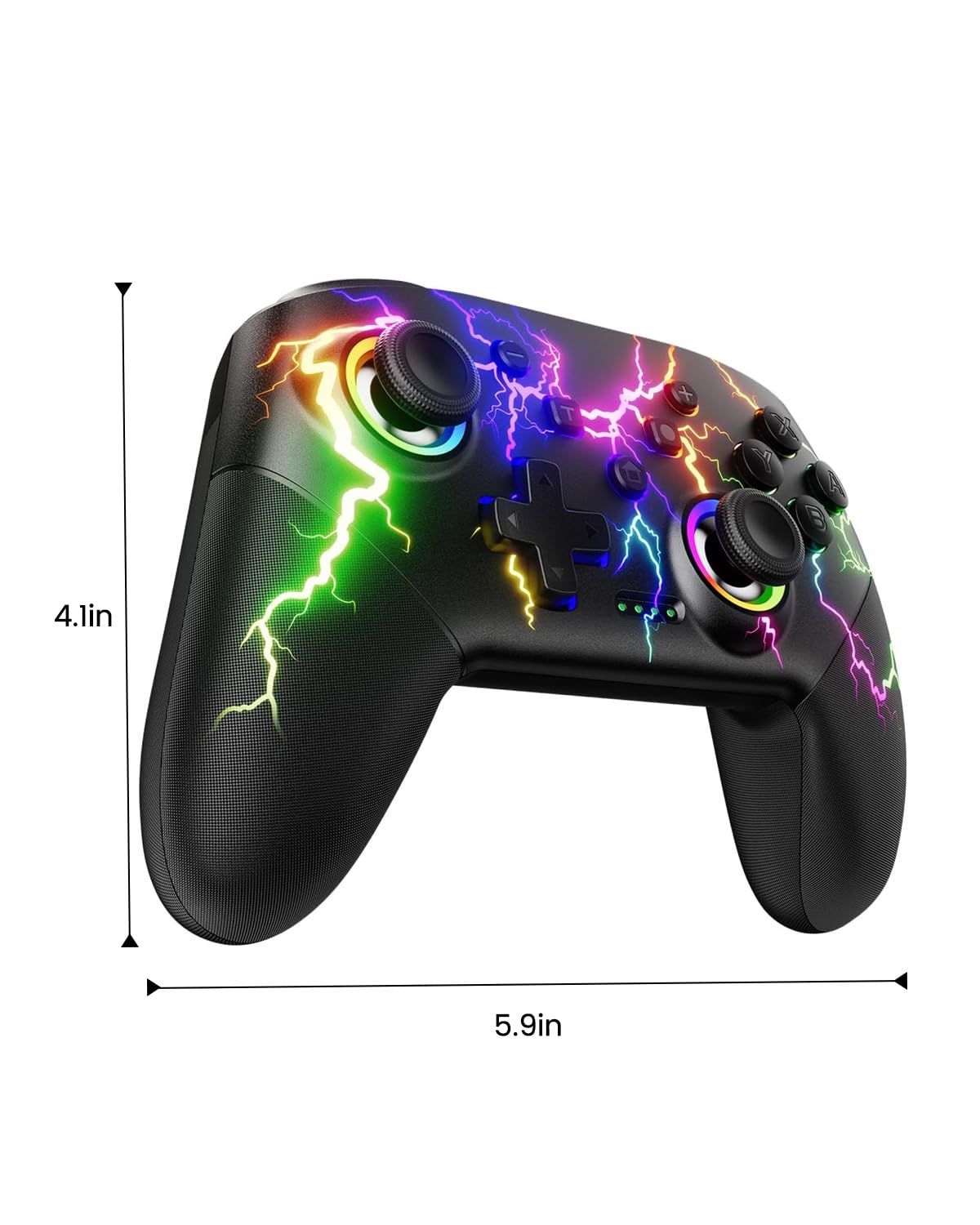 Communicates the exact physical size of the gaming controller to help shoppers understand how large or compact it is before purchase.