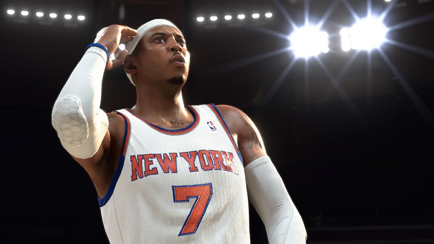 Showcases the product (basketball jersey/uniform) in an authentic game environment to help shoppers visualize the product in real-world use and connect emotionally with the sport.