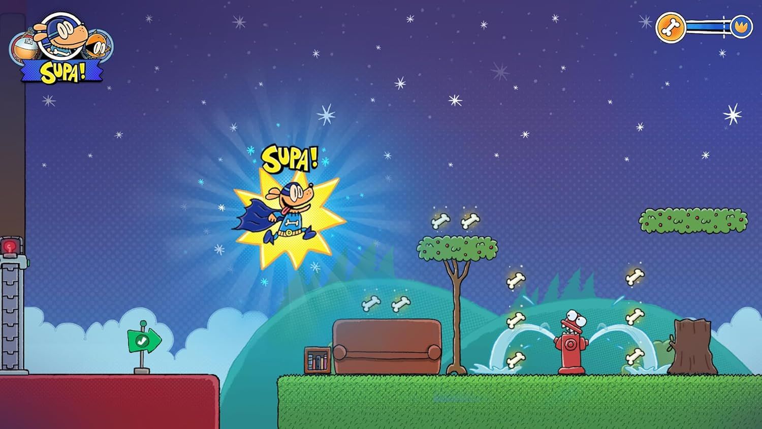 This image showcases the brand's mascot character and game environment to establish brand identity and create emotional connection with the product's playful, cartoon aesthetic.