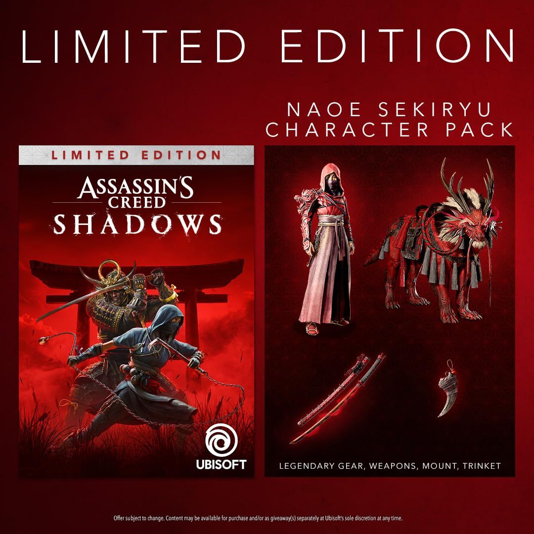 Shows all the in-game items and content included in the Limited Edition Naoe Sekiryu Character Pack to communicate the value and exclusivity of the bundle.