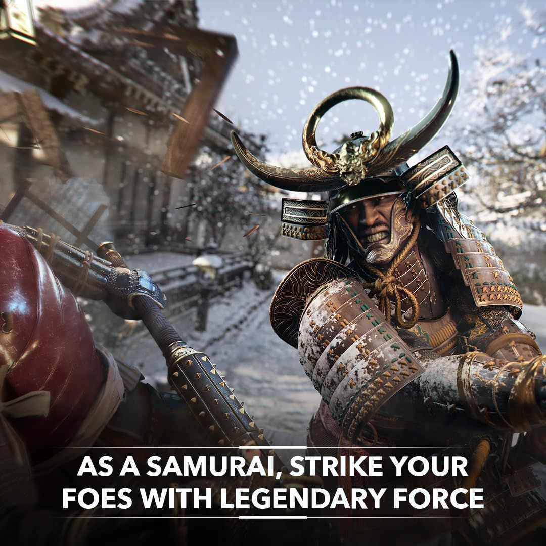 Communicates the core gameplay experience of playing as a samurai warrior in epic combat, appealing to gamers interested in action and historical warfare themes.