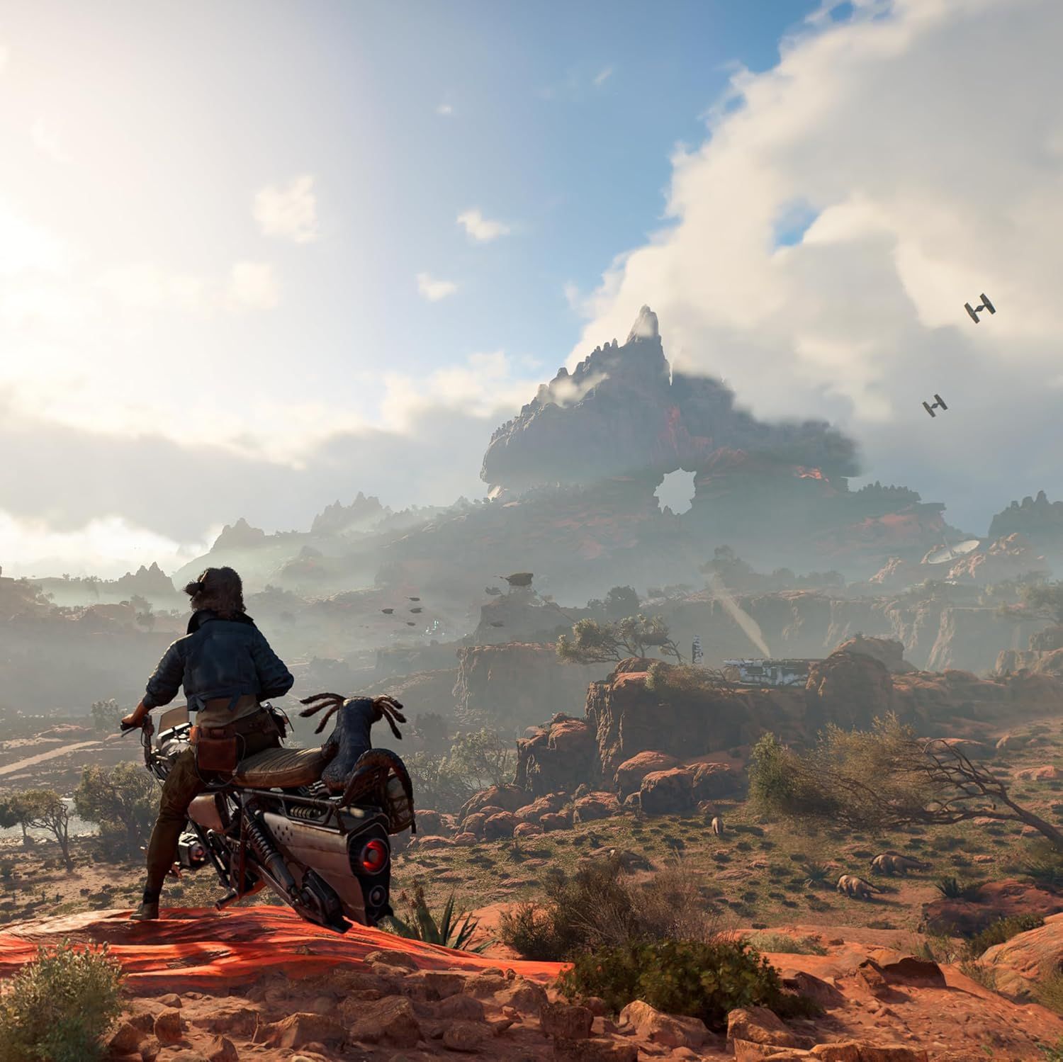 Showcases the product (video game) in use within a stunning, immersive real-world gaming context to convey the visual quality and atmospheric experience of gameplay.