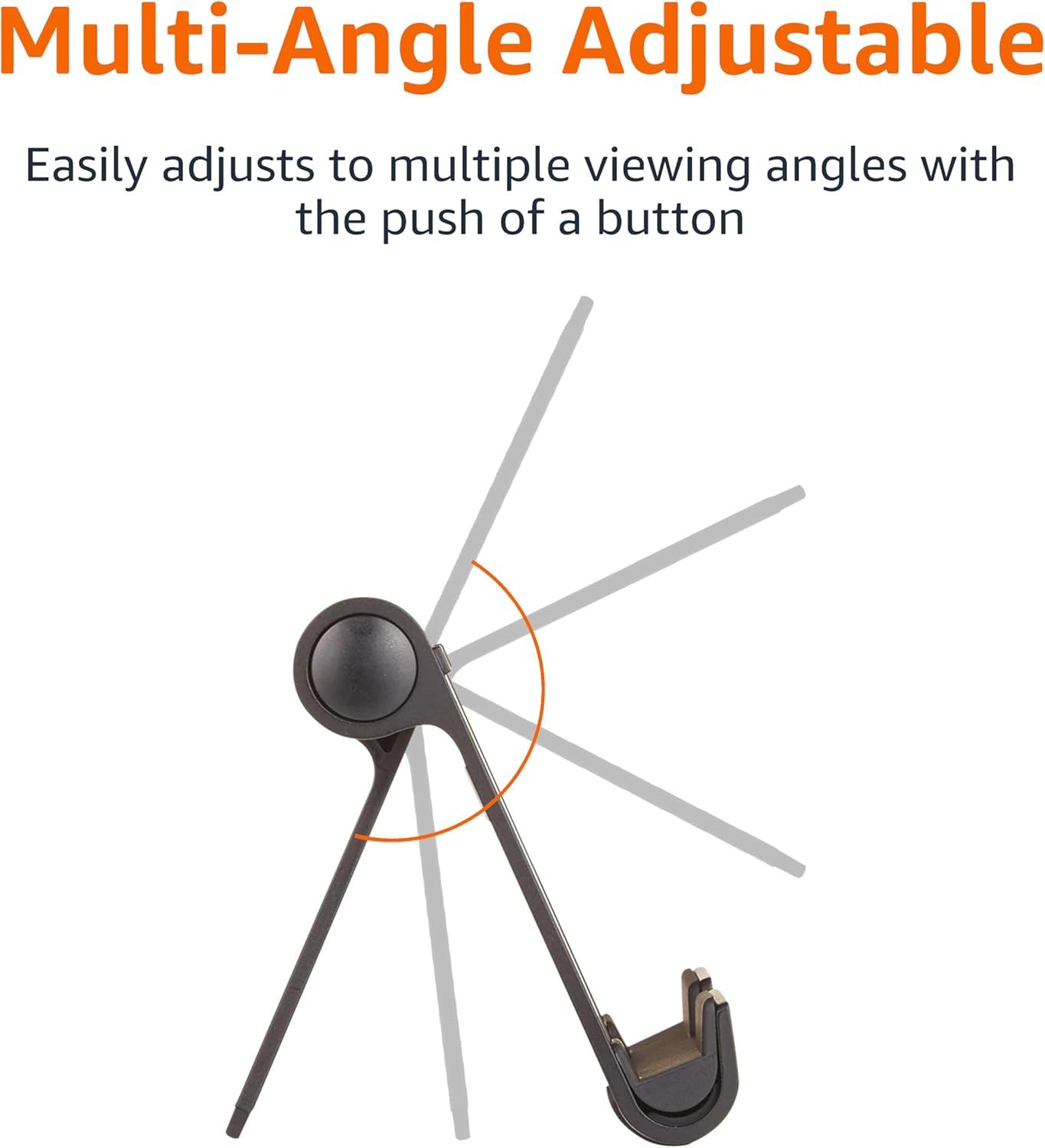 Communicates the product's adjustable viewing angle feature and ease of use, reassuring shoppers that they can customize their viewing experience with simple button-press adjustment.