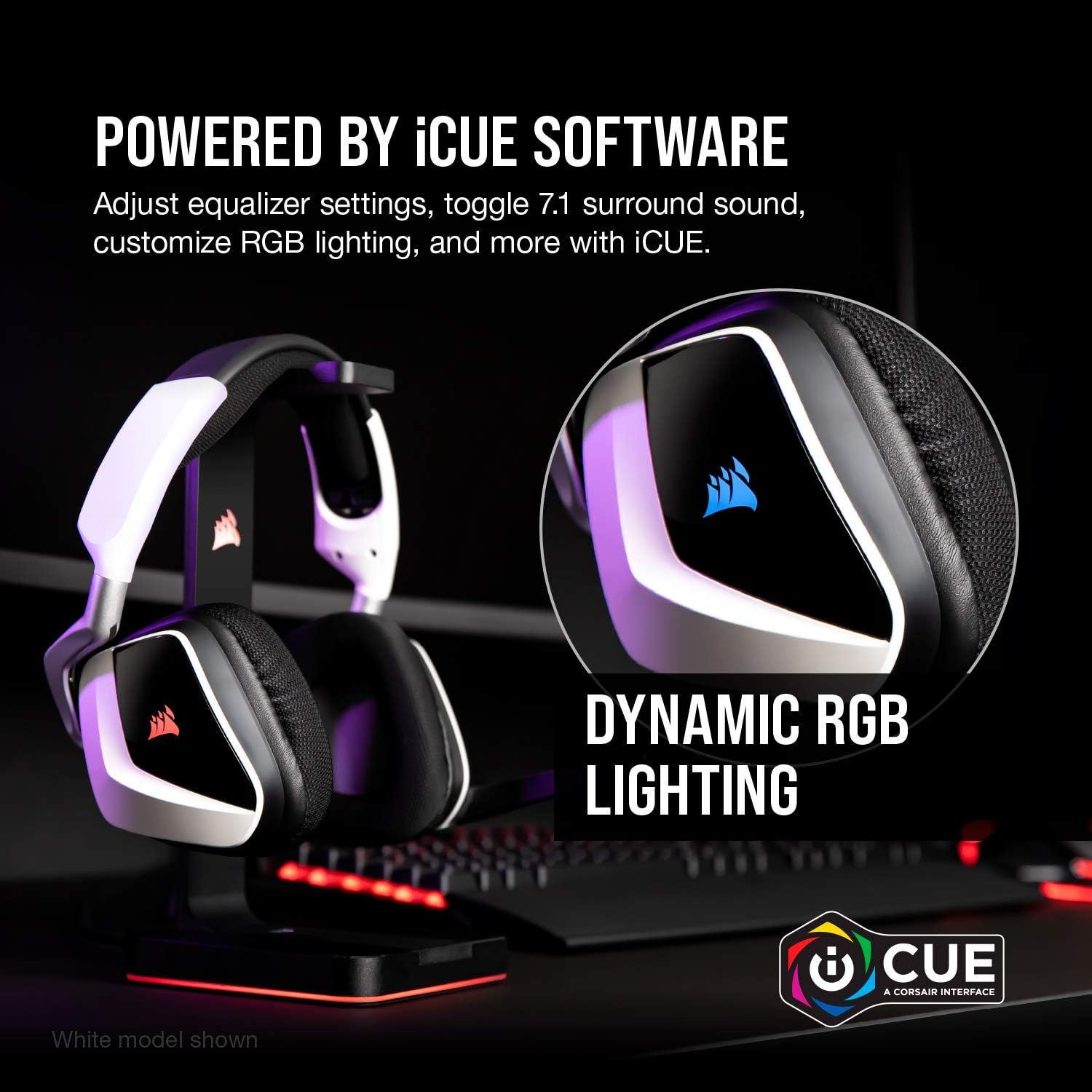 Highlights the product's software customization capabilities and RGB lighting feature to appeal to gamers who want personalized control over their headset settings and aesthetics.