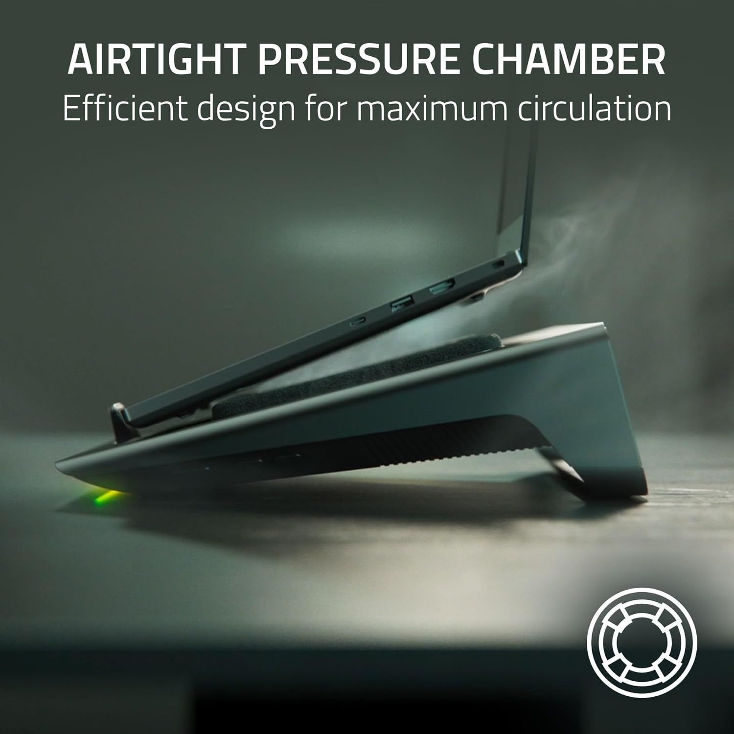 Highlights the product's airtight pressure chamber design that enables efficient air circulation, reassuring shoppers of superior cooling performance.