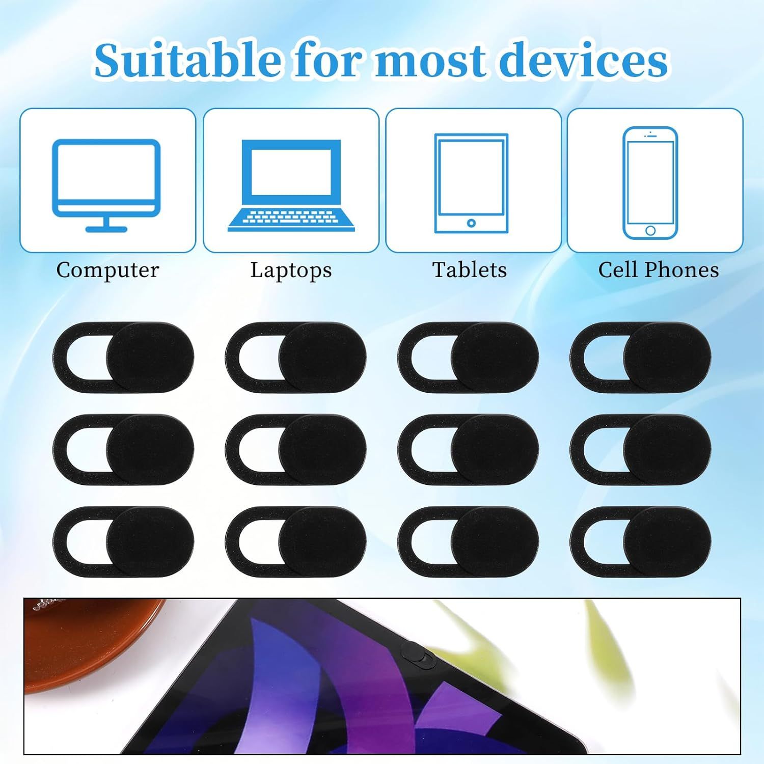 Demonstrates that the product is compatible with multiple device types including computers, laptops, tablets, and cell phones, reassuring shoppers of its versatility across their tech ecosystem.