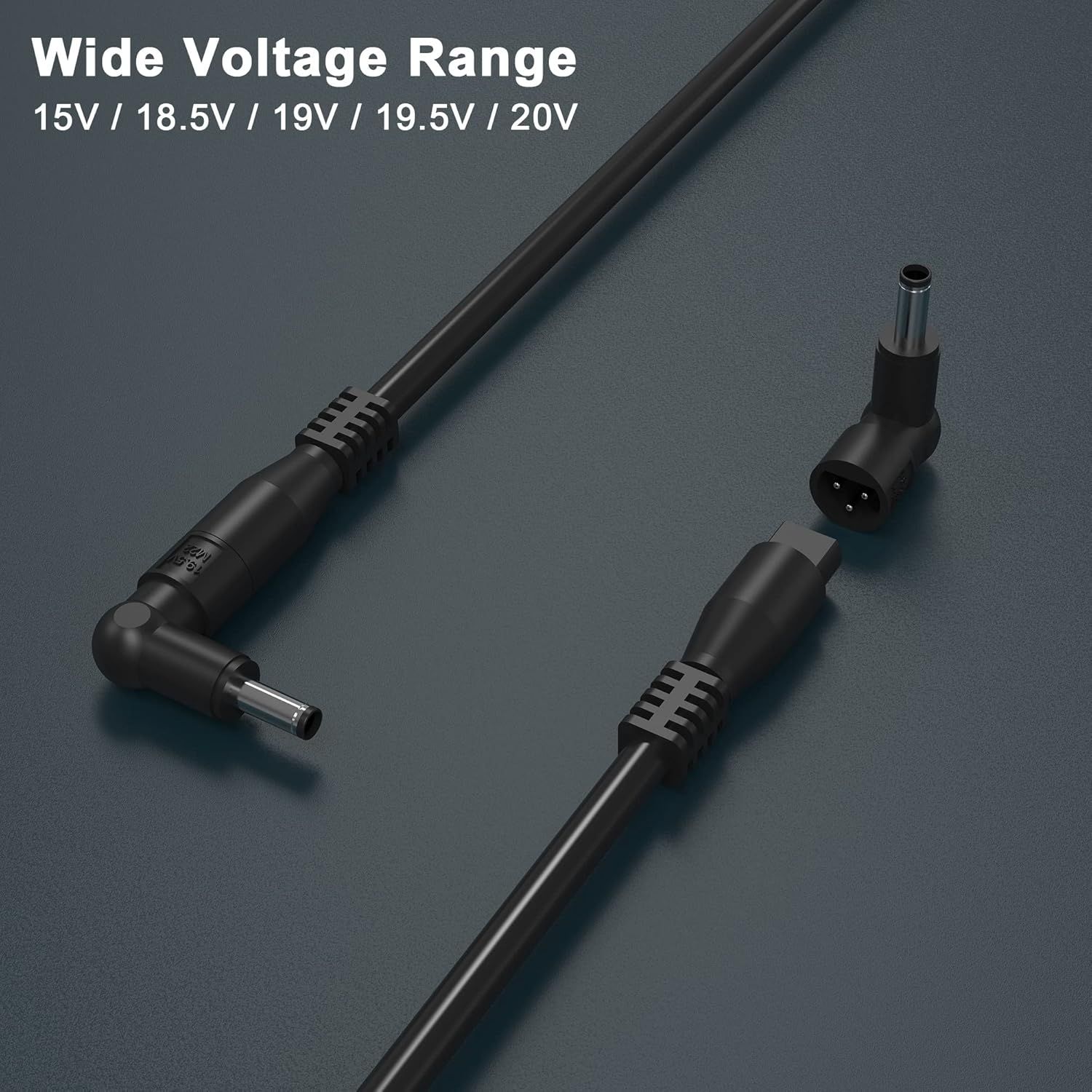 Communicates that the product supports multiple voltage standards (15V-20V), reassuring shoppers about broad device compatibility and safe use across different laptop models. Highlights the cable's…