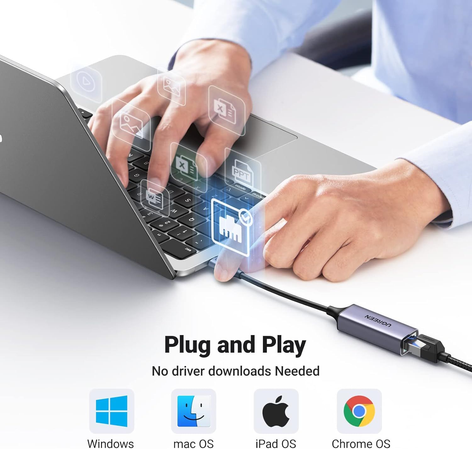 Demonstrates the ease of use and setup process, reassuring shoppers that the product works immediately without technical configuration or driver downloads across multiple operating systems.…