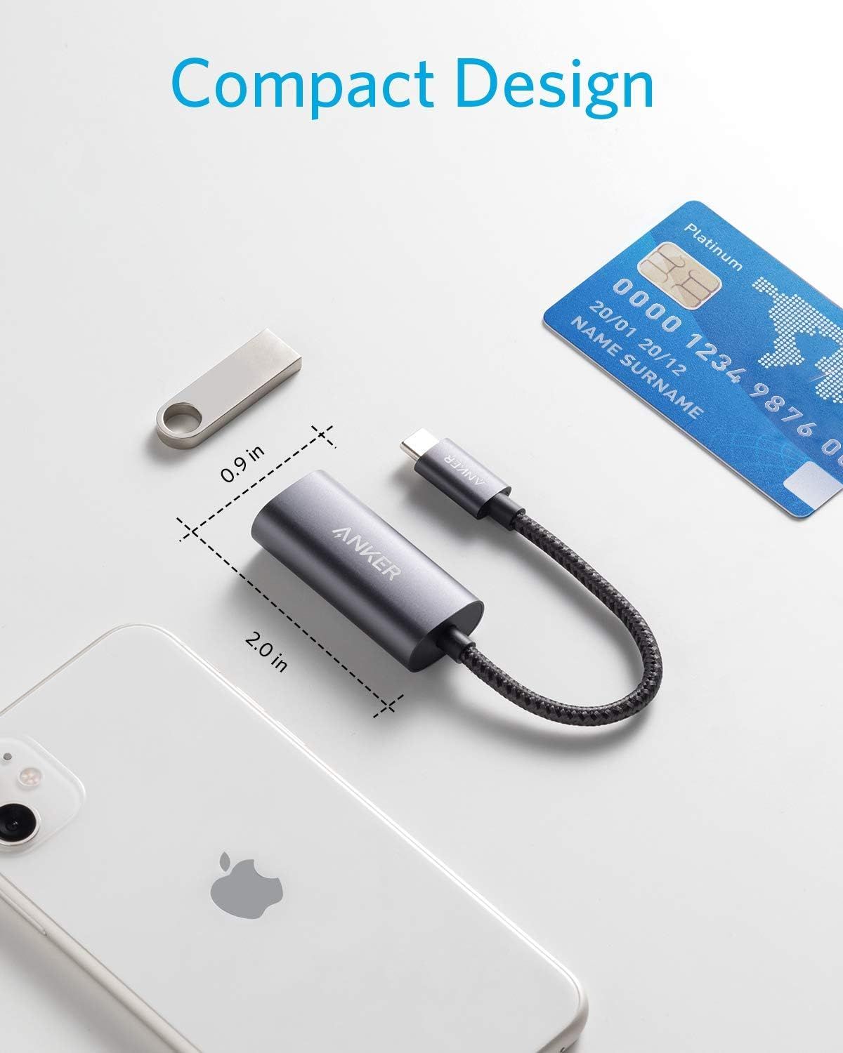 Communicates the product's small, portable dimensions (0.9 in x 2.0 in) to reassure shoppers that it's travel-friendly and won't take up much space.