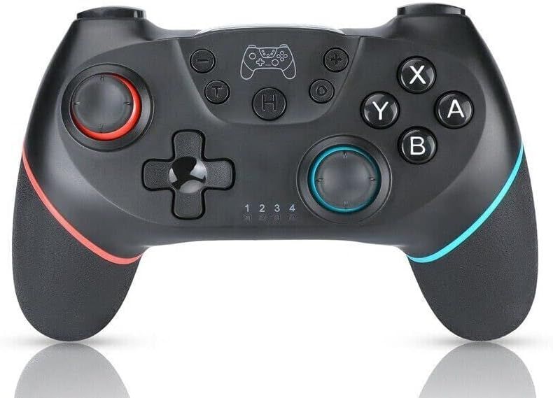 Displays the gaming controller in a clean, catalog-style format to show the product's design, button layout, and color accents without distractions.