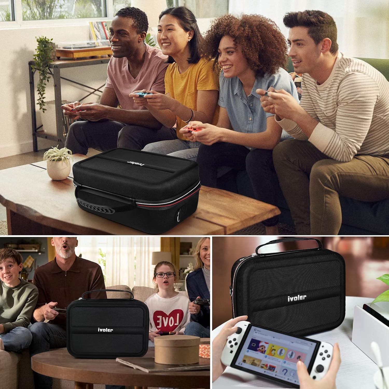 Demonstrates the product being used in real-world social settings to show how it brings people together for gaming and entertainment, emphasizing its role in creating shared experiences.