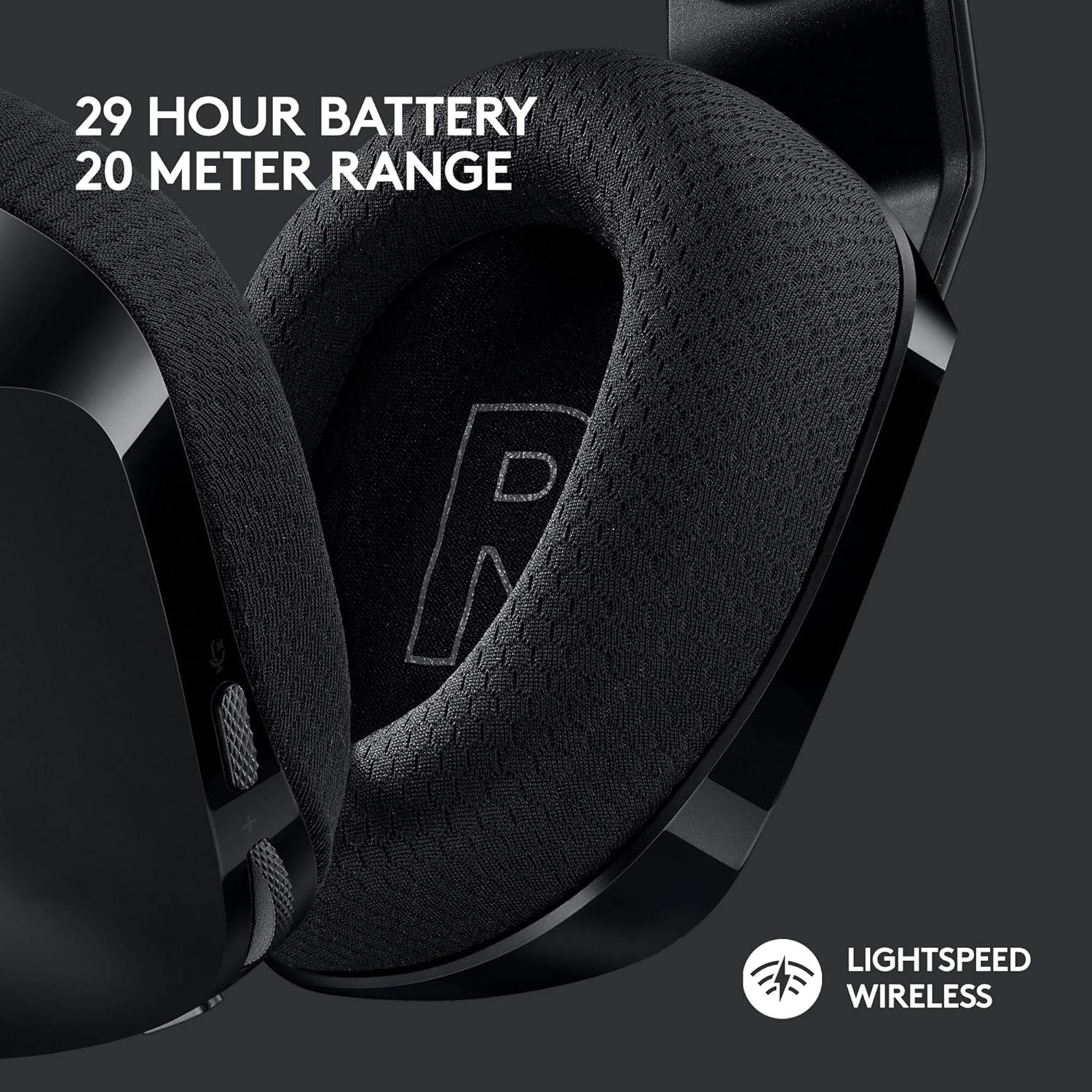 Communicates the product's impressive battery longevity and wireless range to reassure shoppers about performance and freedom of movement. Highlights the key benefits of extended usage time and…