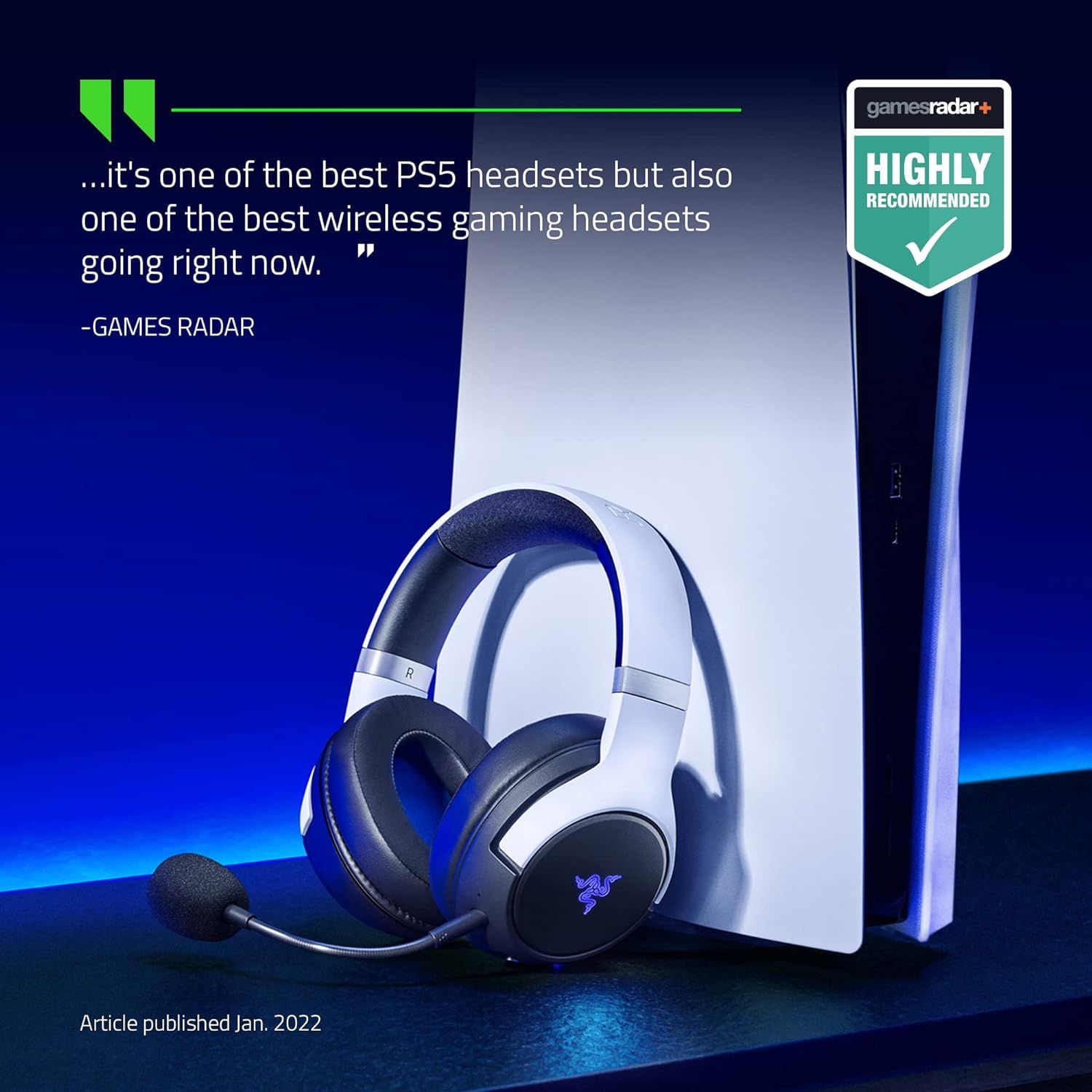 Showcases a positive review and recommendation from Games Radar, a recognized gaming publication, to build credibility and trust with potential buyers through third-party validation.