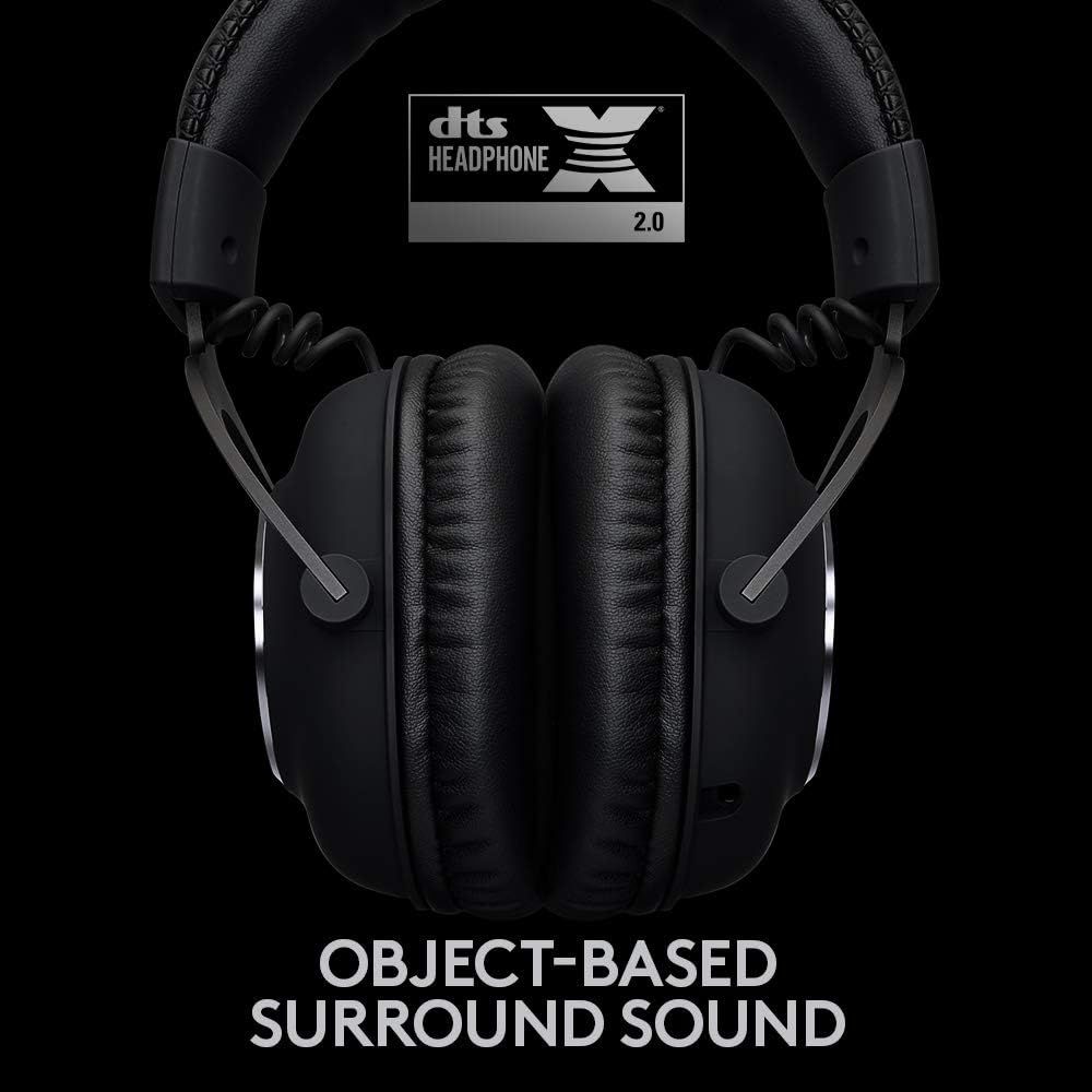 Highlights the headphones' advanced surround sound technology (DTS Headphone:X 2.0) to communicate superior audio quality and immersive listening experience.