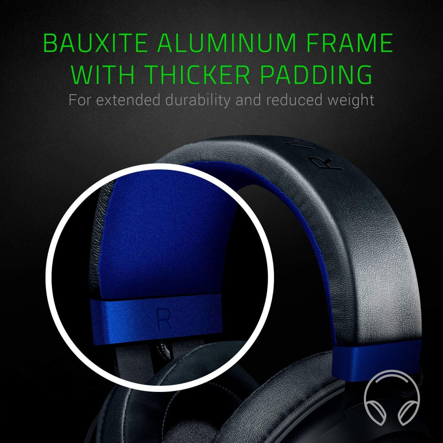 Highlights the structural components of the headphones—specifically the aluminum frame material and enhanced padding—to communicate durability and comfort to shoppers.