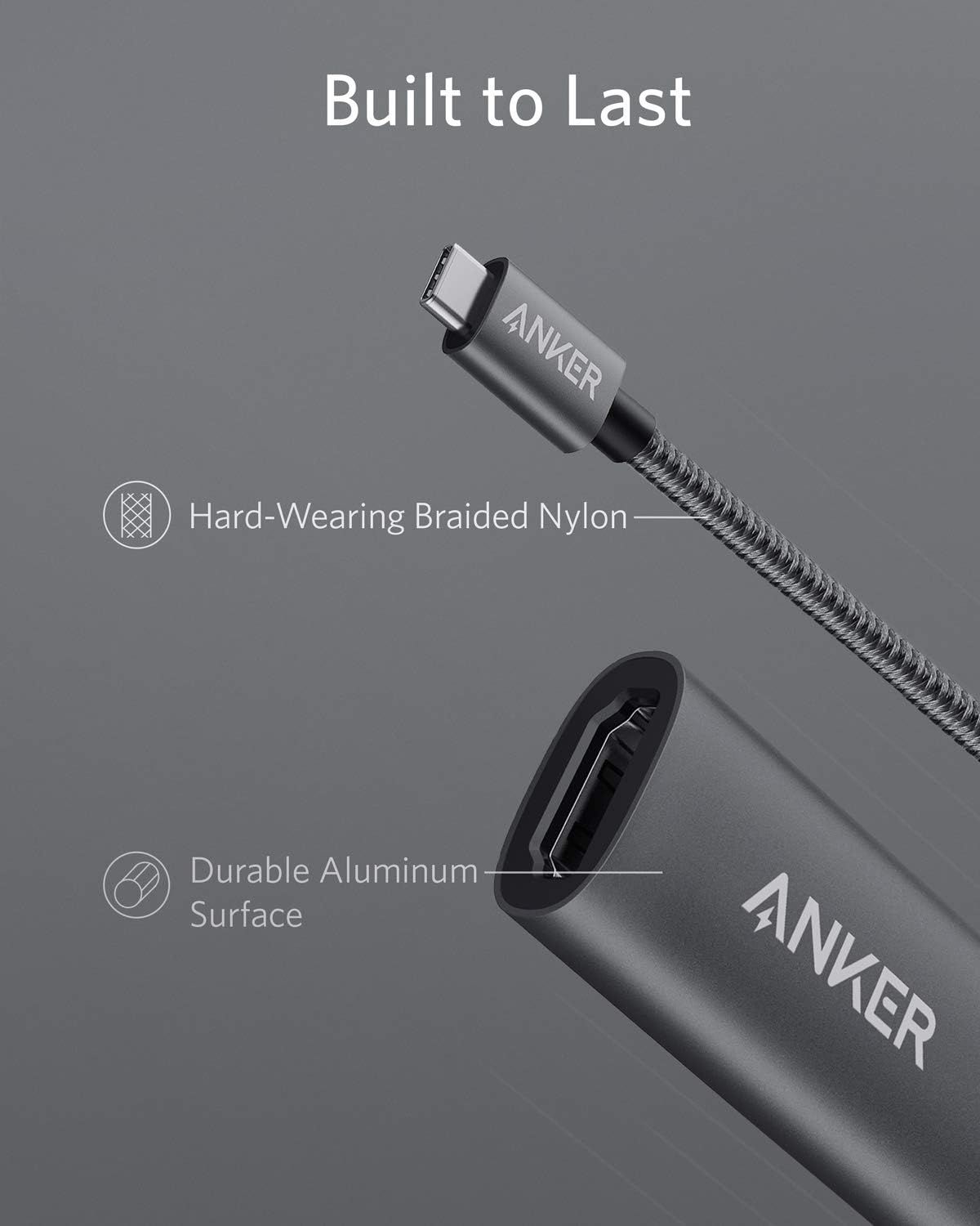 Highlights the physical construction and material quality of the cable to reassure shoppers of its durability and long-lasting build. Communicates the core benefit that the product is built to last…