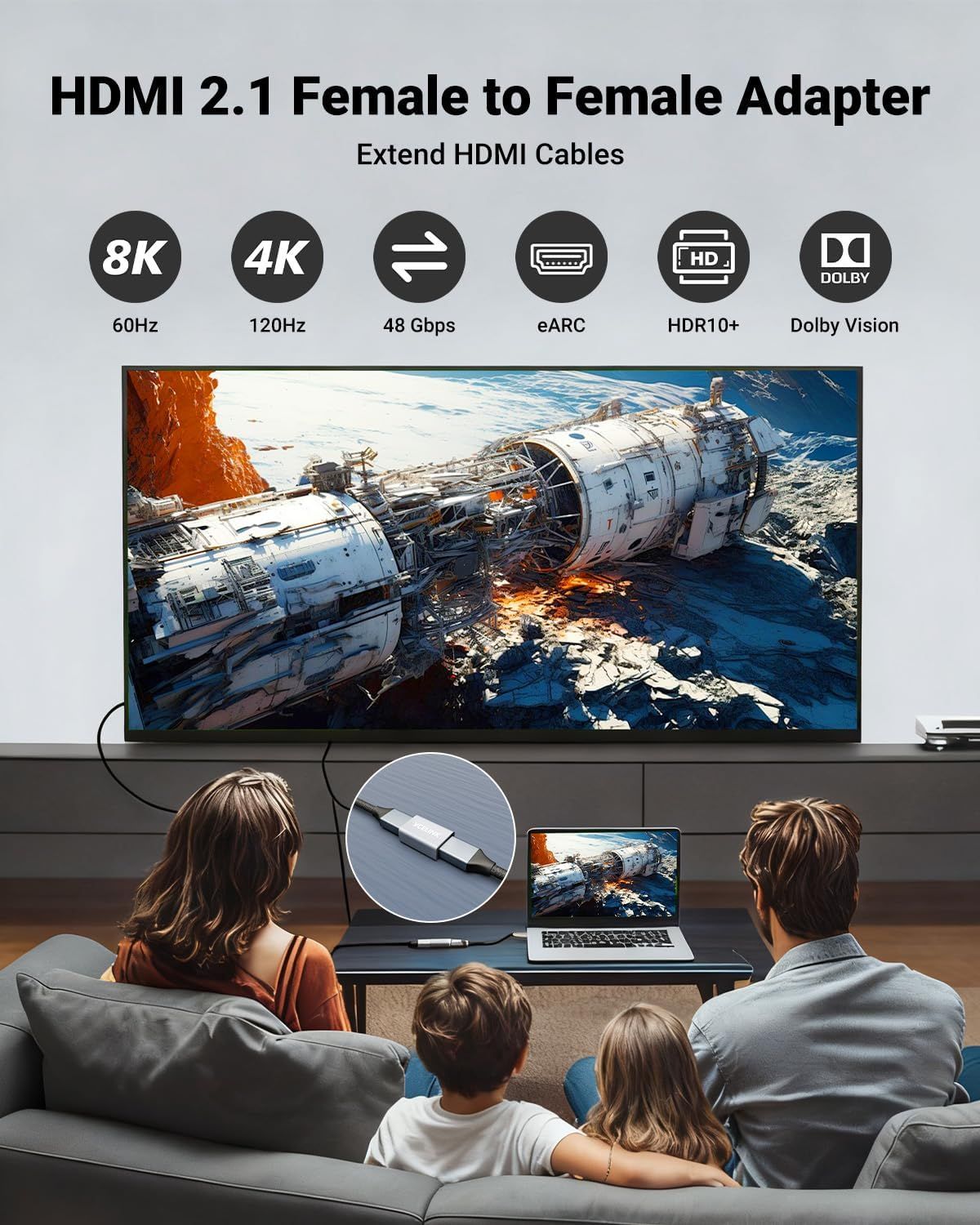 Communicates the comprehensive technical specifications and capabilities of the HDMI adapter, reassuring shoppers that it supports high-end video and audio features for premium home entertainment.…