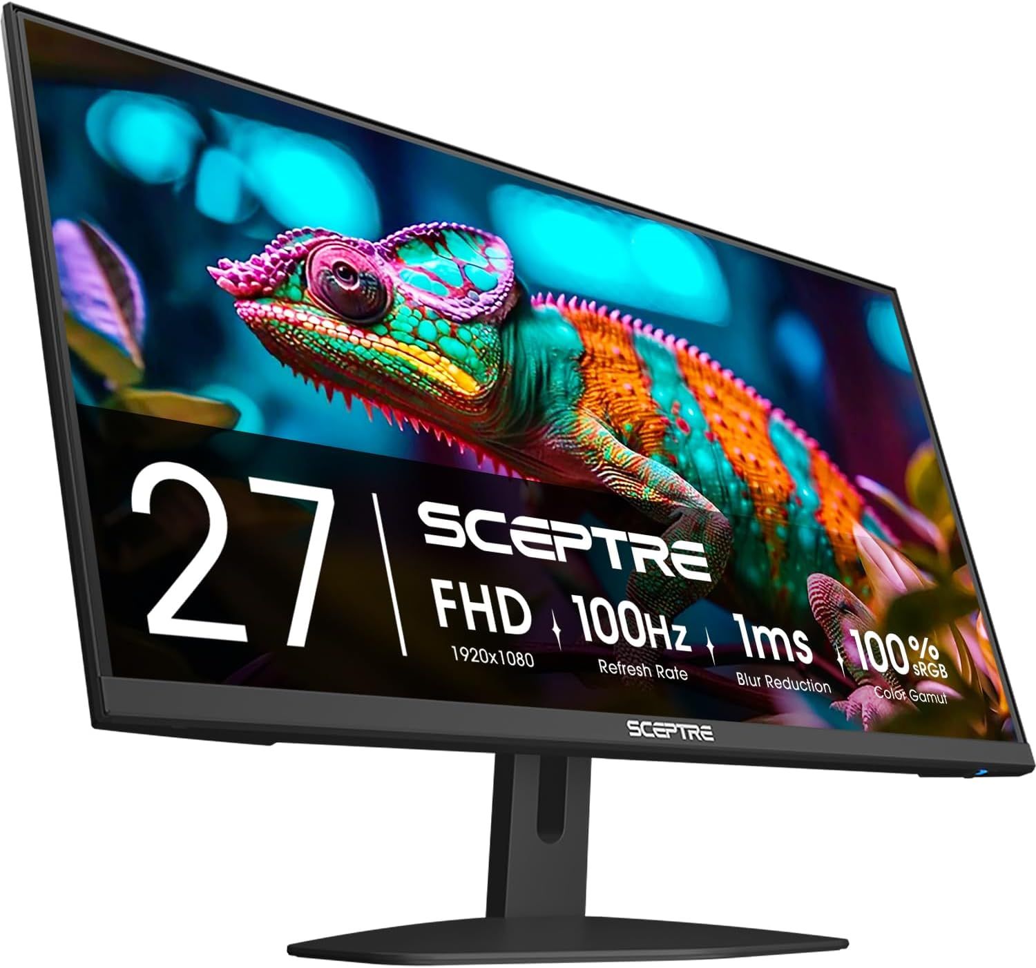 Communicates multiple technical specifications and performance benefits of the monitor to help shoppers understand its display quality, speed, and color accuracy capabilities.