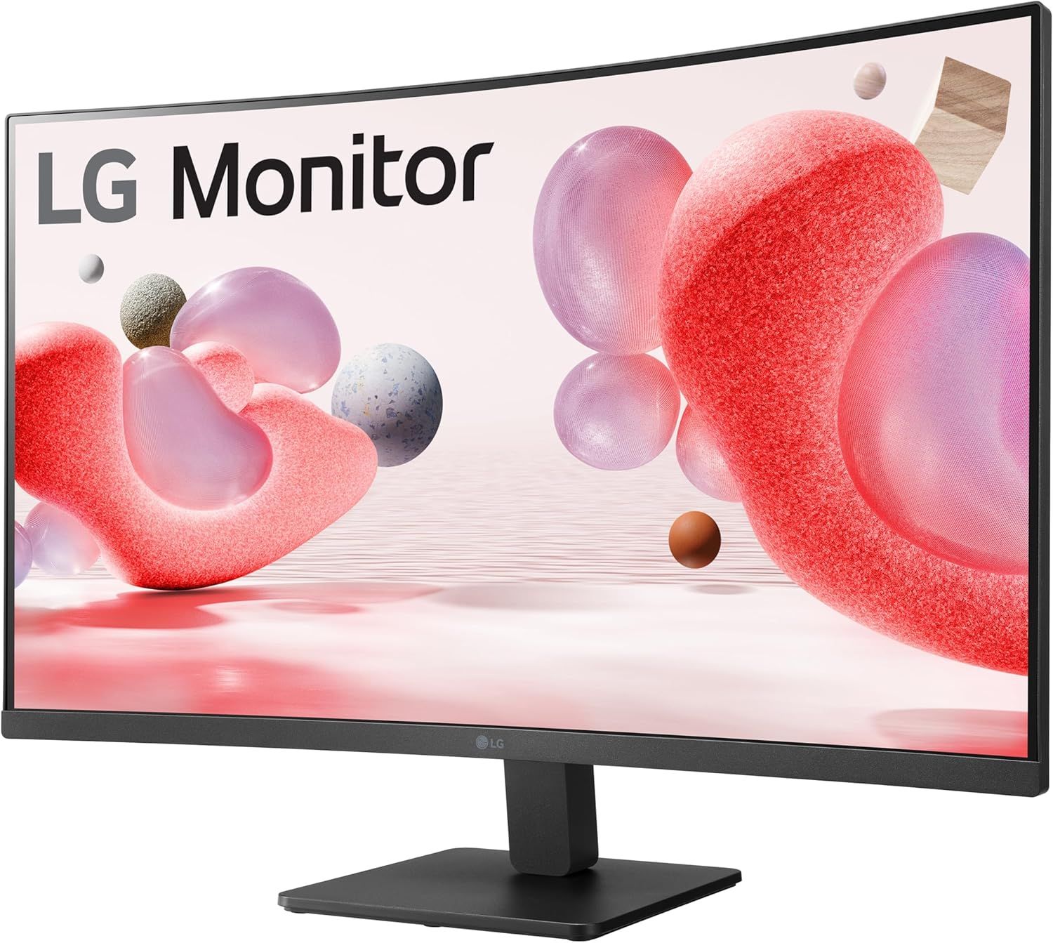 This image showcases the LG Monitor brand identity with prominent logo placement and artistic display visuals, establishing brand recognition and premium positioning in the monitor category.