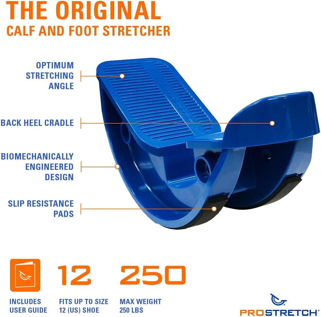 This image breaks down the physical components and design features of the calf and foot stretcher to help shoppers understand how the product is constructed and what makes it effective for…