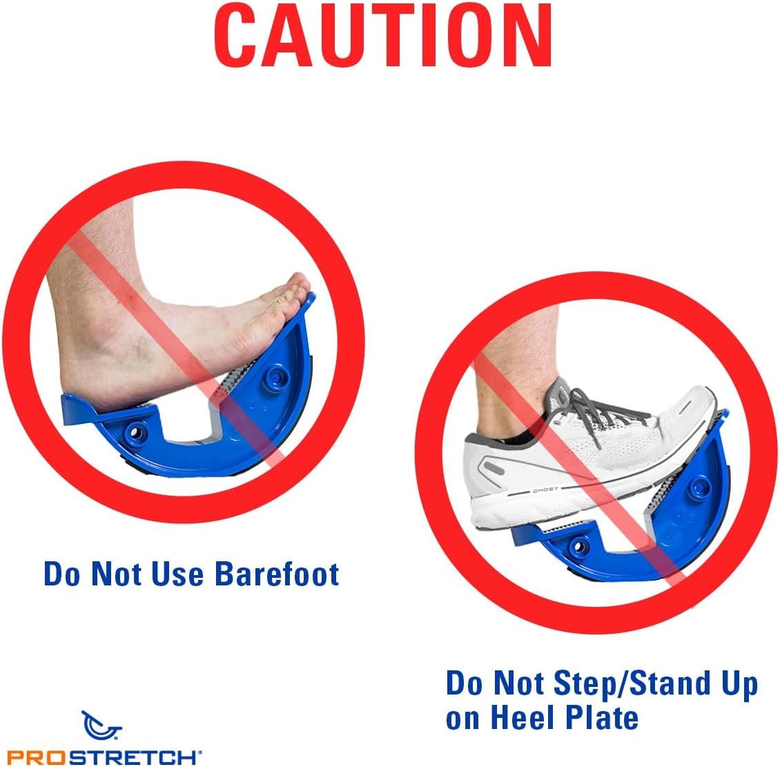 Communicates critical safety warnings to prevent injury by showing users how NOT to use the product—specifically not to use barefoot or stand on the heel plate. Instructs users on proper usage by…