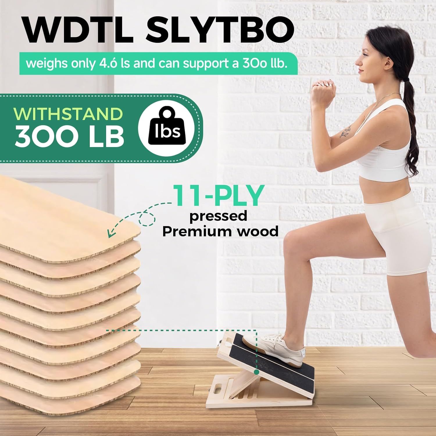 Communicates the product's impressive strength-to-weight ratio, reassuring shoppers that despite being lightweight at 4.6 lbs, it can safely support up to 300 lbs. Highlights the internal layered…
