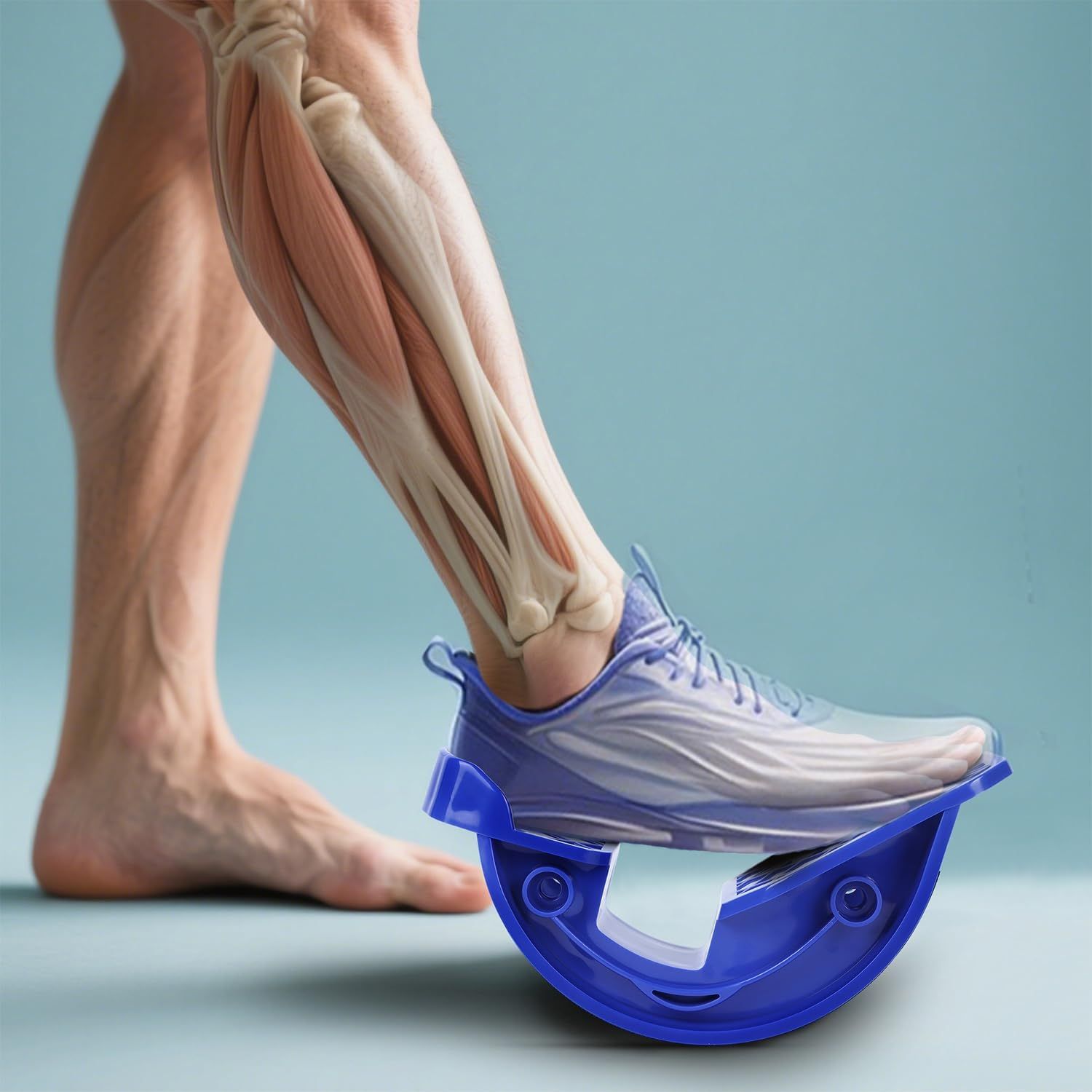 Demonstrates how the product supports and engages the calf muscles, tendons, and ankle structure during use, helping shoppers understand the anatomical benefits and targeted muscle engagement.…