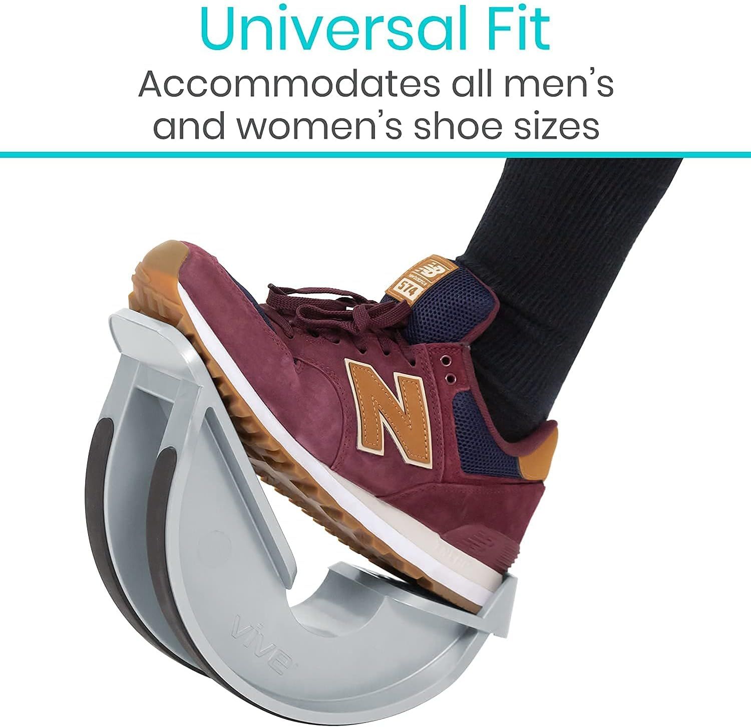 Communicates that the product (shoe stretcher/holder) is universally compatible and accommodates all men's and women's shoe sizes, reassuring shoppers of its versatility.