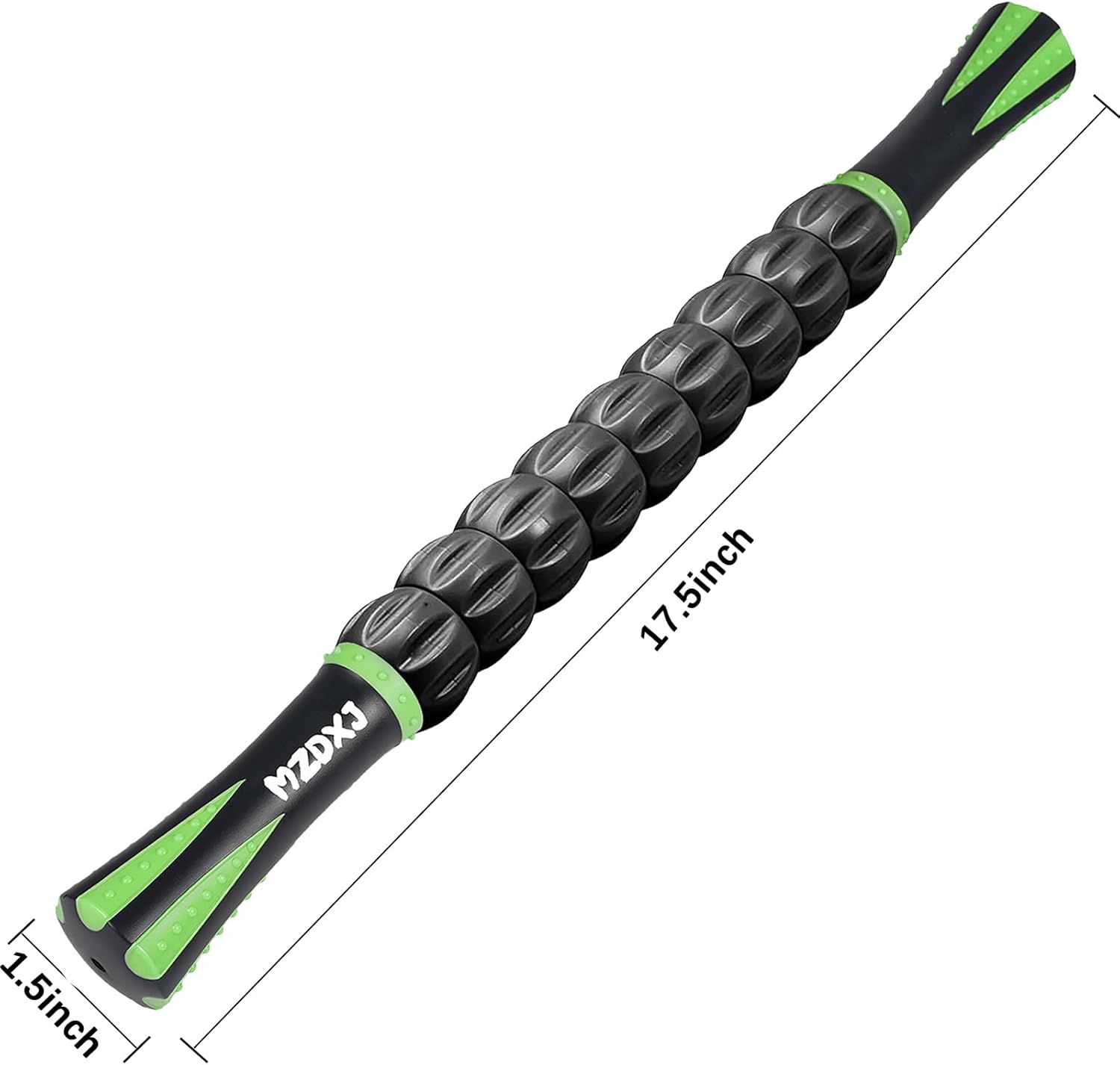 Communicates the exact physical size of the massage roller stick to help shoppers understand its portability and storage requirements.