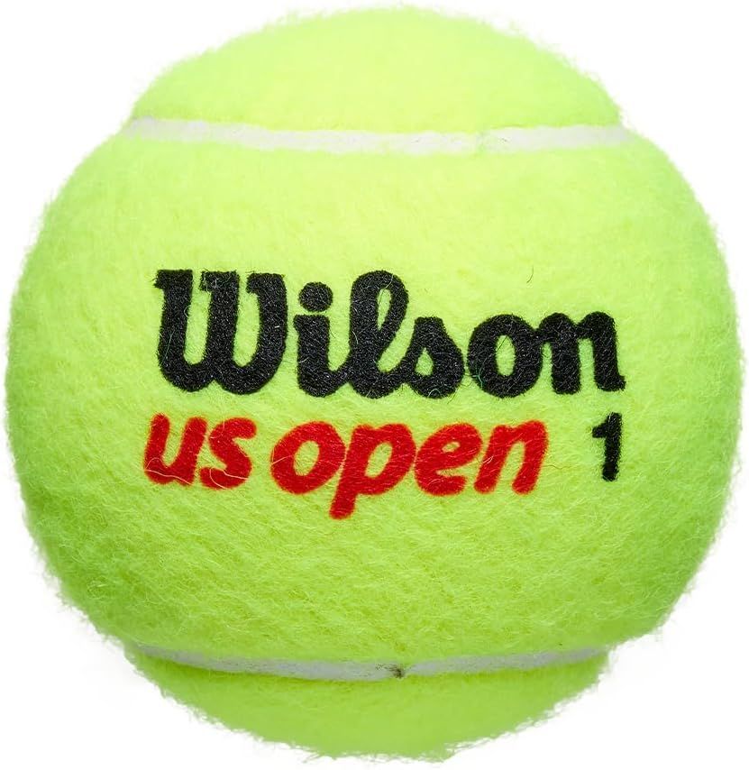 Provides a clean, catalog-style view of the Wilson US Open tennis ball to show the product clearly without distractions.