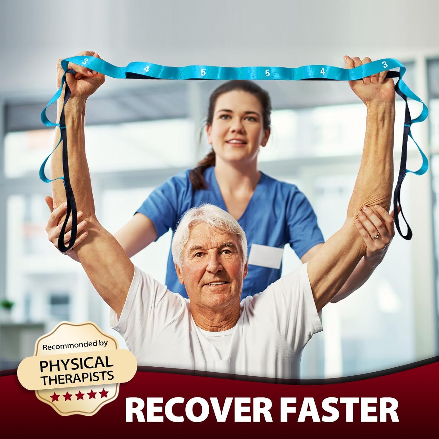 Builds trust and credibility by showing that the product is recommended by physical therapists, reassuring shoppers that it's professionally endorsed for rehabilitation and recovery. Communicates…
