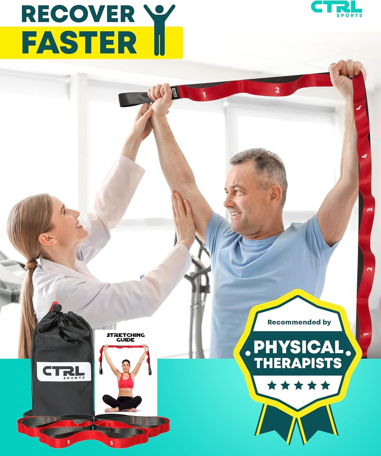 Builds trust and credibility by showing that physical therapists recommend this product, reassuring shoppers of its professional endorsement and effectiveness for recovery. Communicates the primary…