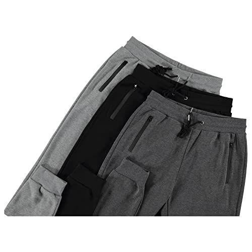Provides a clean, catalog-style view of the product showing multiple color options (gray and black pants) without distractions, allowing shoppers to see the product clearly.