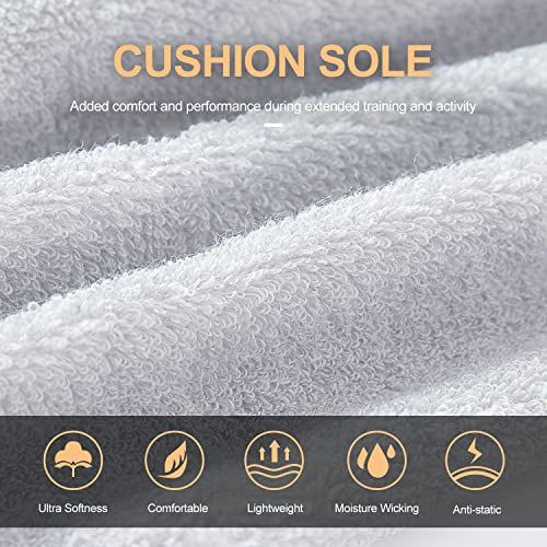 Communicates multiple benefits of the cushion sole technology through a segmented layout with icons, reassuring shoppers about comfort, performance, and functionality during extended wear.