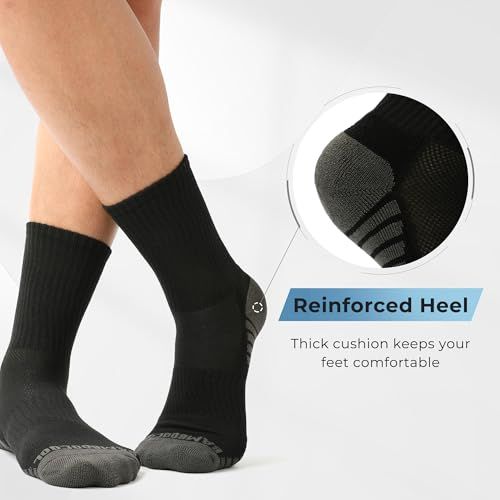 Highlights the reinforced heel feature with thick cushioning to communicate comfort and durability to shoppers. Communicates the primary benefit of thick cushioning in the heel area that keeps feet…