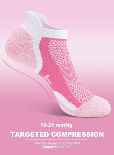 Communicates the specific compression level of the sock to reassure shoppers about its therapeutic effectiveness and support. Highlights the targeted compression feature and its benefit of providing…