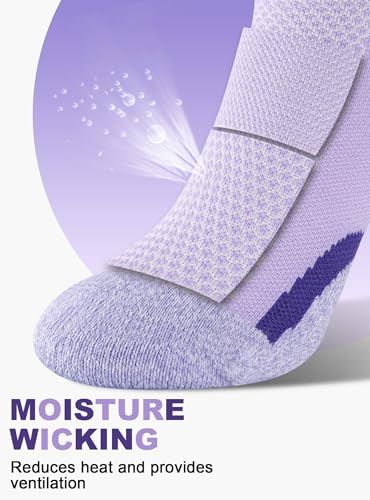 Communicates that the sock fabric actively wicks moisture away to reduce heat and provide ventilation, reassuring shoppers about comfort and breathability.