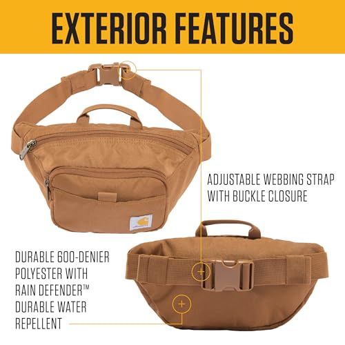 This image breaks down the physical components and material features of the fanny pack to help shoppers understand its construction quality and functional design elements.