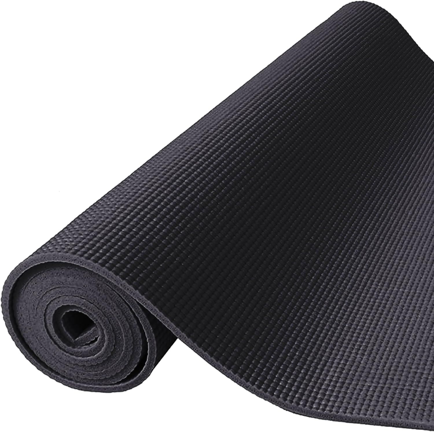 Provides a clean, catalog-style view of the yoga mat showing its texture, thickness, and rolled form without distractions.