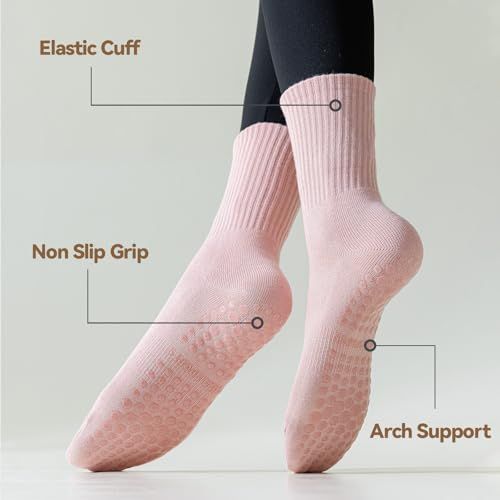 This image breaks down the physical components of the socks to show shoppers the specific design features that contribute to comfort, fit, and functionality.