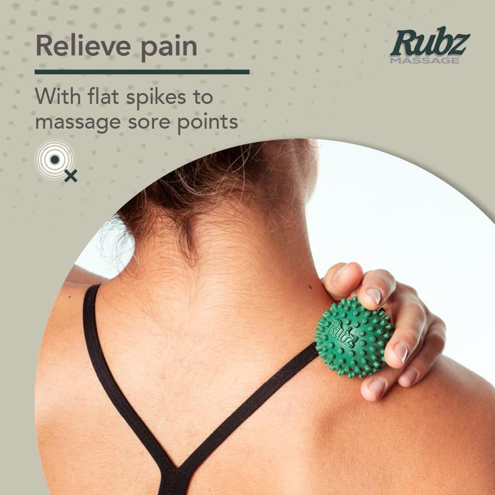 Demonstrates how the product's flat spikes target sore points to relieve pain, reassuring shoppers of its therapeutic effectiveness.