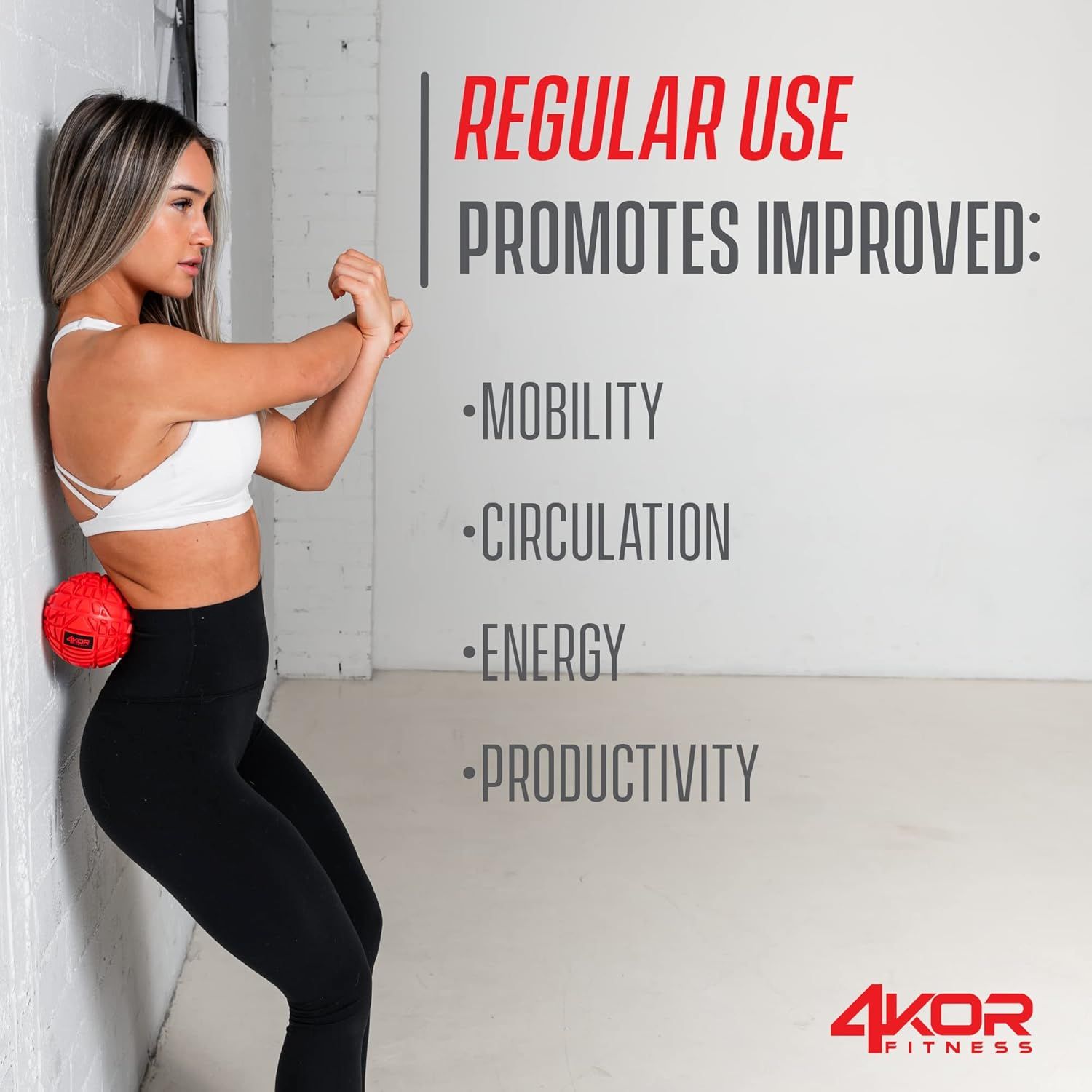 Communicates multiple health and wellness benefits of regular product use, emphasizing improved mobility, circulation, energy, and productivity to motivate shoppers.