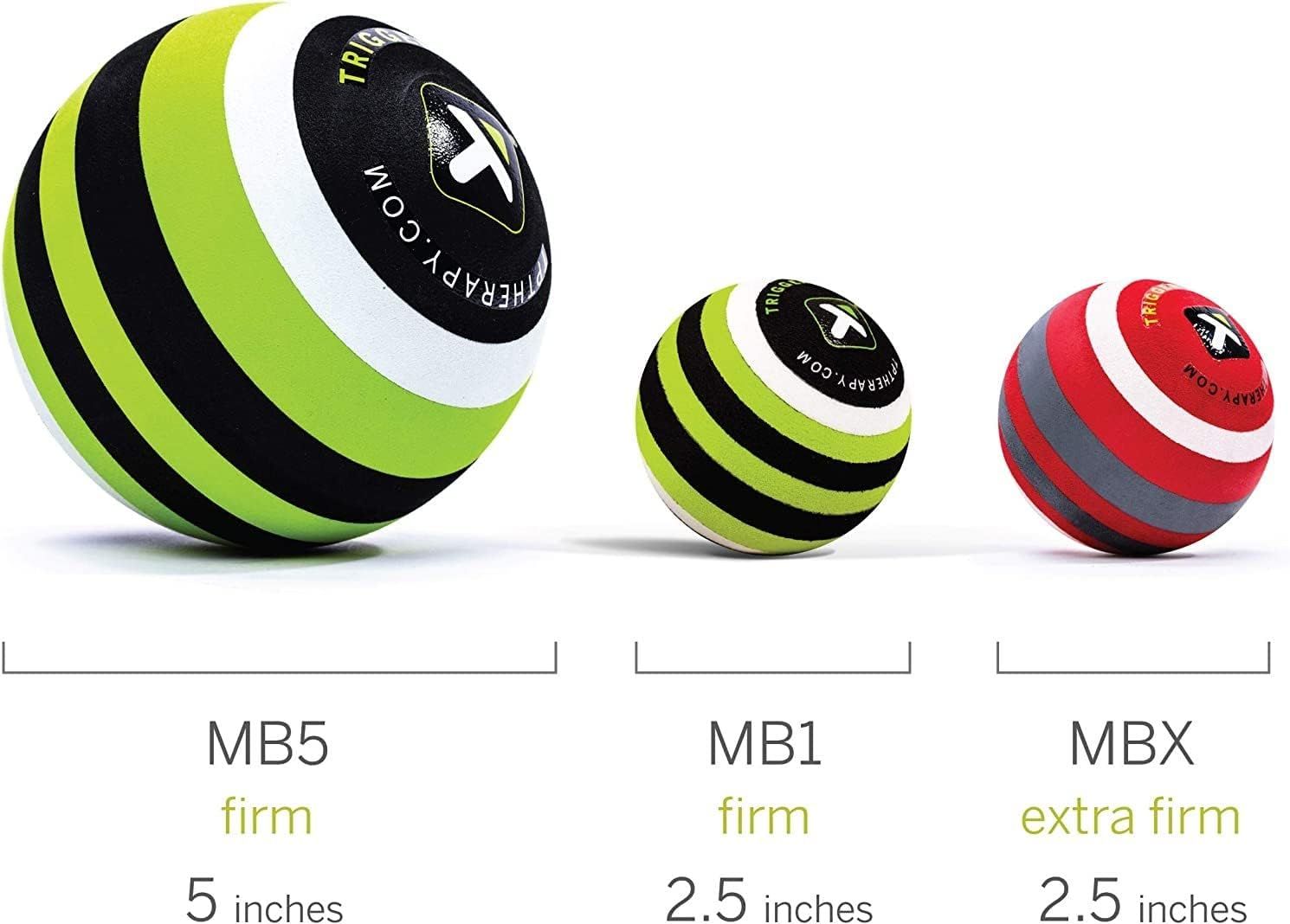 Shows the brand's product lineup with three different massage ball models, helping shoppers understand the available options and choose the right firmness and size for their needs. Communicates the…